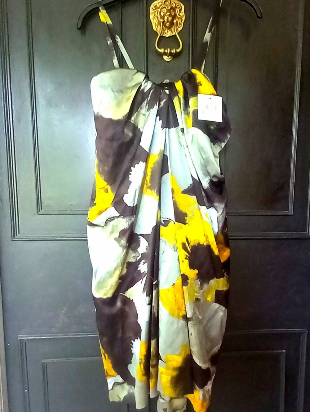 MOSCHINO Strapless Or Spagetti Strap SILK Floral Watercolor Dress